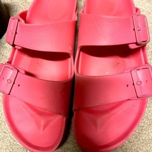 Coral Birkenstocks 41